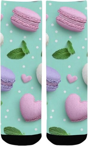 Macaron Heart Treat Art Hiking Socks - Toddler Boys & Girls Warm Thick Thermal Winter Crew Socks for School, Daily Wear & Outdoor Activities in Kuwait