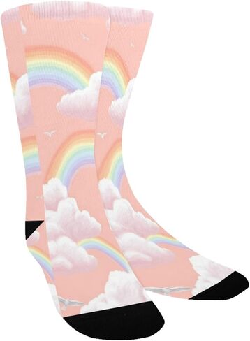 Cloudy Dreamscape Pink Hiking Socks - Toddler Boys & Girls Warm Thick Thermal Winter Crew Socks for School, Daily Wear & Outdoor Activities in Saudi Arabia