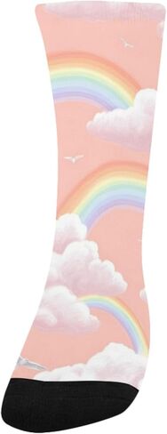 Cloudy Dreamscape Pink Hiking Socks - Toddler Boys & Girls Warm Thick Thermal Winter Crew Socks for School, Daily Wear & Outdoor Activities in Saudi Arabia