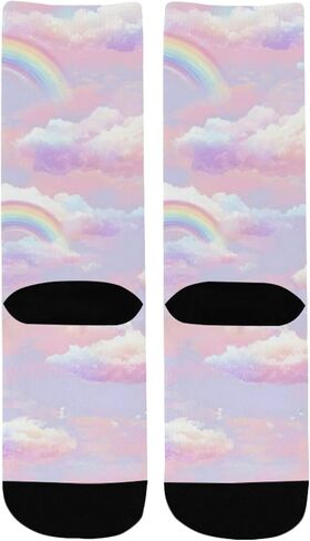 Soft Rainbow Vibe Hiking Socks - Toddler Boys & Girls Warm Thick Thermal Winter Crew Socks for School, Daily Wear & Outdoor Activities in Kuwait
