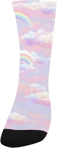 Soft Rainbow Vibe Hiking Socks - Toddler Boys & Girls Warm Thick Thermal Winter Crew Socks for School, Daily Wear & Outdoor Activities in Kuwait