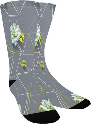 Succulent Geo Print Hiking Socks - Toddler Boys & Girls Warm Thick Thermal Winter Crew Socks for School, Daily Wear & Outdoor Activities in Kuwait