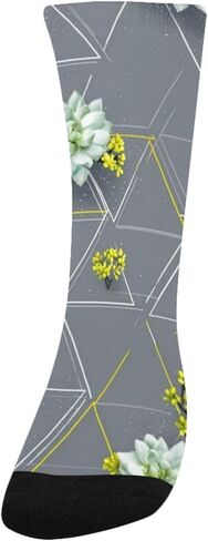 Succulent Geo Print Hiking Socks - Toddler Boys & Girls Warm Thick Thermal Winter Crew Socks for School, Daily Wear & Outdoor Activities in Kuwait