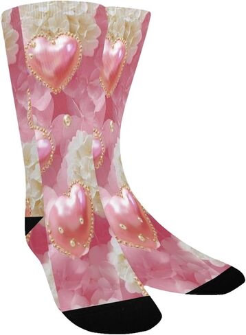 Romantic Lace Motif Pink Hiking Socks - Toddler Boys & Girls Warm Thick Thermal Winter Crew Socks for School, Daily Wear & Outdoor Activities in Kuwait