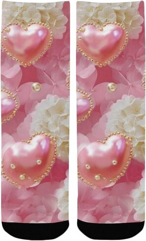 Romantic Lace Motif Pink Hiking Socks - Toddler Boys & Girls Warm Thick Thermal Winter Crew Socks for School, Daily Wear & Outdoor Activities in Kuwait