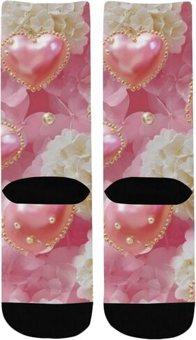 Romantic Lace Motif Pink Hiking Socks - Toddler Boys & Girls Warm Thick Thermal Winter Crew Socks for School, Daily Wear & Outdoor Activities in Kuwait