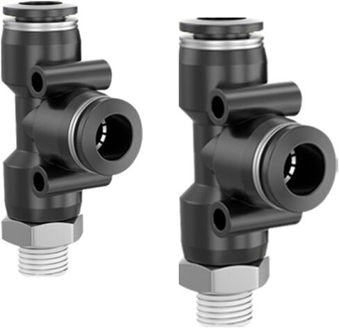 Tracheal Quick Connector T-shaped Side Tee PD4-01/6-01/8-02/12-04 Accessories 1Pcs(黑色PD6-04) in Kuwait