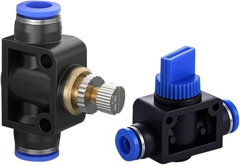 Pneumatic Tracheal Quick Connector SA4/6/8 Regulating Valve HVFF4/8 Straight Through PA10/12 1Pcs(蓝色HVFF-8) in Kuwait