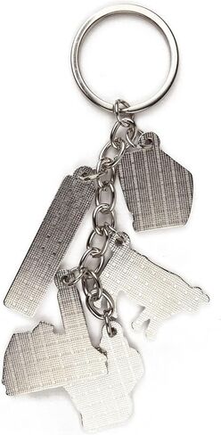 Westmon Works Wisconsin Keychain with Charms Metal Key Ring Souvenir of the Badger State in Saudi Arabia