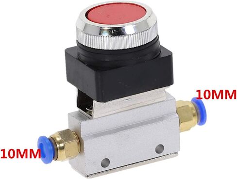 Air Valve, Mechanical Toggle Switch, 1 Piece 1/8"" Thread 2 Position 3 Way Red Flat Push Button Momentary Pneumatic Valves MOV-321PP in Saudi Arabia