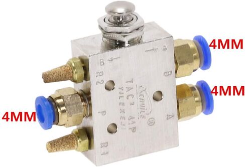 Air Valve, Toggle Switch, TAC2-41P 1/8"" Male Thread 2 Position 5 Way Metal Push Button Switchs Mechanical Pneumatic Exhaust Valves Fittings in Saudi Arabia