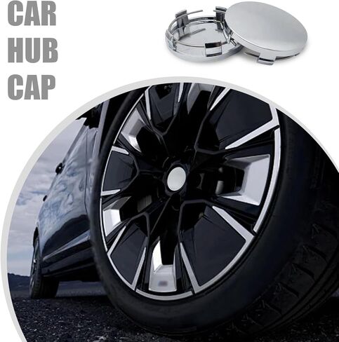 4 PCS Car Wheel Hub Center Cap, 2.36 Inches Outer Diameter 2.2 Inches Inner Diameter Car Wheel Hub Cover, Curved Snap-in Wheel Hub Decorative Cover, Universal for Most Cars (Black) in Saudi Arabia