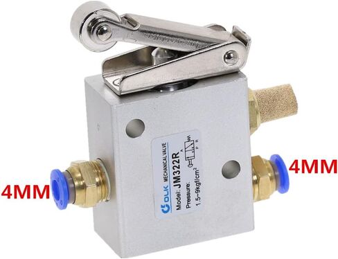 Air Valve, Toggle Switch, 1 Piece Pneumatic Switchs JM322R 2 Position 3 Way Female Thread 1/4"" 12mm Roller Lever Mechanical Valves in Saudi Arabia