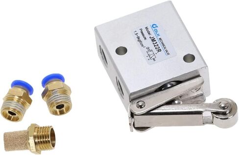 Air Valve, Toggle Switch, 1 Piece Pneumatic Switchs JM322R 2 Position 3 Way Female Thread 1/4"" 12mm Roller Lever Mechanical Valves in Saudi Arabia