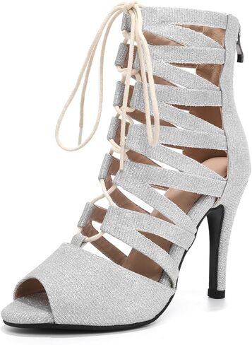 Ballroom Dance Boots Lace-up Hollow Out Latinb Salsa Tango Performence Practice Party Heels in Saudi Arabia