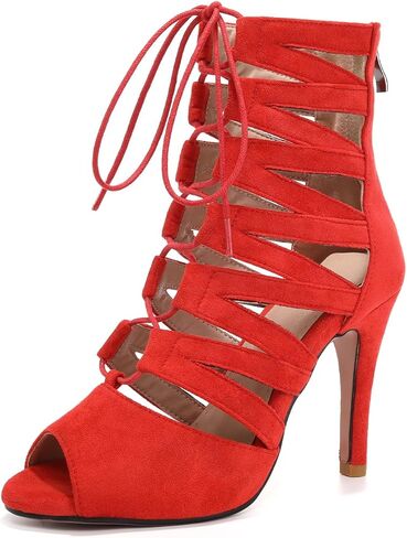 Ballroom Dance Boots Lace-up Hollow Out Latinb Salsa Tango Performence Practice Party Heels in Saudi Arabia