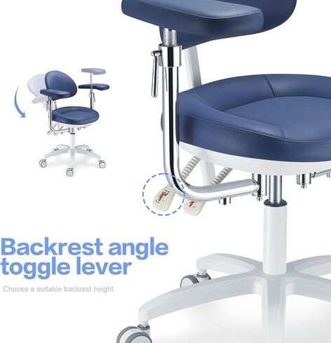 U-Series ملمس جلدي وسادة جلدية مجهر الأسنان كرسي الطبيب مع مسند ذراع دوار ارتفاع قابل للتعديل رفع كرسي طبيب الأسنان البراز PLST-094 in Kuwait