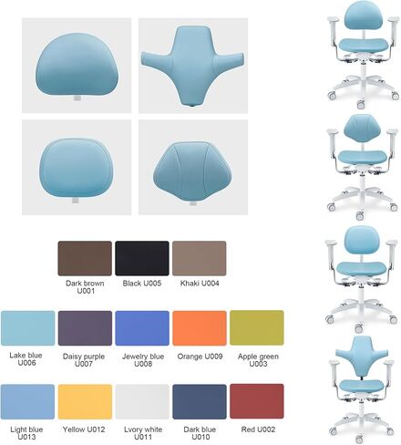 تصميم مريح المجهر كرسي طبيب الأسنان قابل للتعديل مسند الظهر الطبيب البراز رفع كرسي U-سلسلة الجلد يشعر الجلود PLST-091 in Kuwait