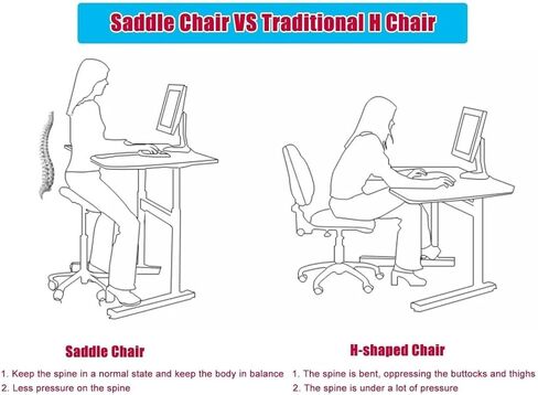 Swivel Chair Ergonomic Saddle Stool Dental Saddle Chair, Heavy-Duty Hydraulic Rolling Stool Chair with Wheels, Adjustable Stool for Clinic Studio Tattoo(Black) in Saudi Arabia