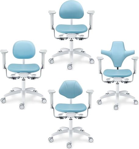 كرسي الطبيب مجهر الأسنان مع مسند ذراع قابل للتعديل تصميم مريح طبيب الأسنان البراز U-سلسلة الجلد يشعر الجلد PLST-092 in Kuwait