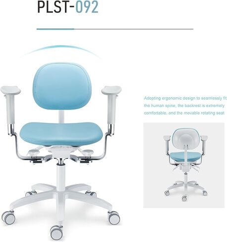 كرسي الطبيب مجهر الأسنان مع مسند ذراع قابل للتعديل تصميم مريح طبيب الأسنان البراز U-سلسلة الجلد يشعر الجلد PLST-092 in Kuwait