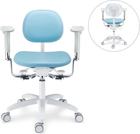 كرسي الطبيب مجهر الأسنان مع مسند ذراع قابل للتعديل تصميم مريح طبيب الأسنان البراز U-سلسلة الجلد يشعر الجلد PLST-092 in Kuwait