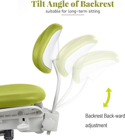 كرسي ديناميكي مريح دوار 360 درجة من REEHUT مقعد متحرك لأطباء الأسنان ممرضة مع مسند للقدمين كرسي قابل للتعديل ببغاء أخضر in Kuwait