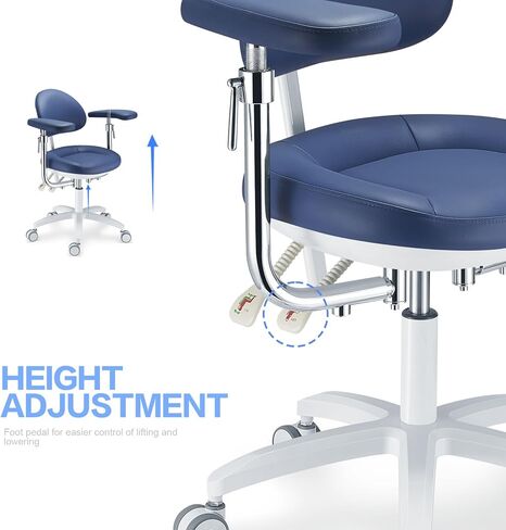 كرسي طبيب مجهر بتصميم مريح، ارتفاع قابل للتعديل، كرسي رفع من سلسلة U، مقعد جلدي لطبيب الأسنان مع عجلة عالمية صامتة PLST-095 ﻿ in Kuwait