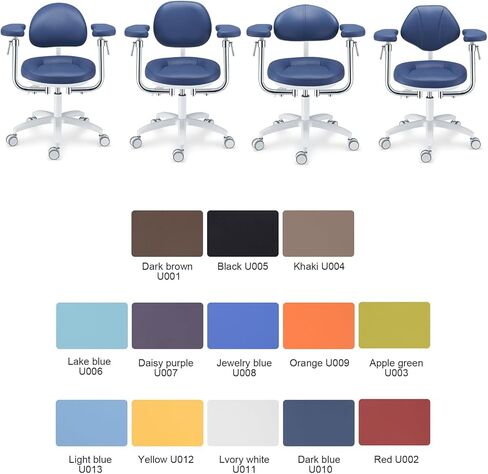 كرسي طبيب مجهر بتصميم مريح، ارتفاع قابل للتعديل، كرسي رفع من سلسلة U، مقعد جلدي لطبيب الأسنان مع عجلة عالمية صامتة PLST-095 ﻿ in Kuwait