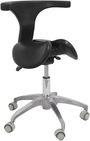 Rolling Saddle Stool, Ergonomic Swivel Chair with Backrest, Hydraulic Lift for Dental, Hospital, Home Office - Comfortable Split Seat Design, Ideal for Long Hours in Saudi Arabia