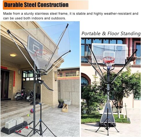 Wall Mounted Basketball Hoop Rebounder Shot Returner Metal Net for Return Attachment Floor Standing Pass Back T in Saudi Arabia