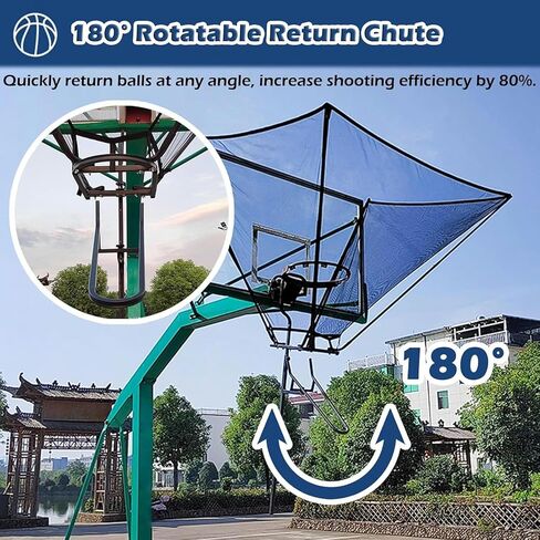 Basketball Hoop Returner Return Attachment Rebounder Metal with Rotation Slot Gym Net for Home School Playground Outdoor Court Shooting T in Saudi Arabia