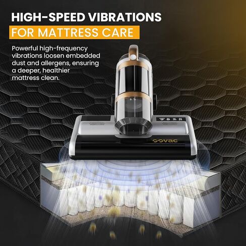 Mattress Vacuum BED CLEANER with UV-C LIGHT, 14kPa Suction, DUAL FILTERS & Dual Rollers, Furniture Handheld Vacuum Cleaner Dust Sensor, CORDED HANDHELD VACUUM for SOFA, Fabric & PET HAIR in Saudi Arabia