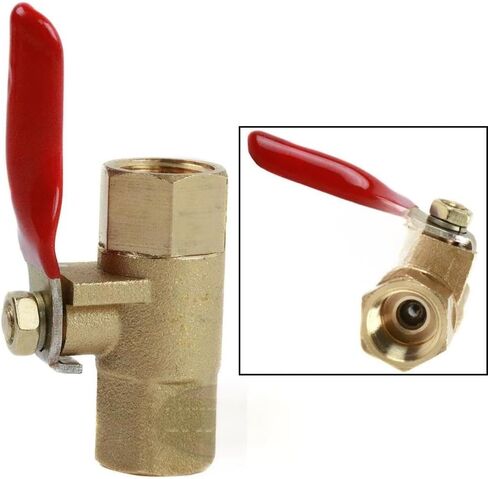 BV-02-FF-5Pk Compressors Brass Ball Valve - for Water Air Fluid Piping System Part - Moisture Air Tank Drain Shut Off Valve - 5 Pack 1/4" FNPT 200 PSI 2-3/8" Long When Open 1-5/8" Long When Close in Saudi Arabia