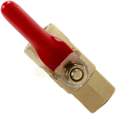 BV-02-FF-5Pk Compressors Brass Ball Valve - for Water Air Fluid Piping System Part - Moisture Air Tank Drain Shut Off Valve - 5 Pack 1/4" FNPT 200 PSI 2-3/8" Long When Open 1-5/8" Long When Close in Saudi Arabia