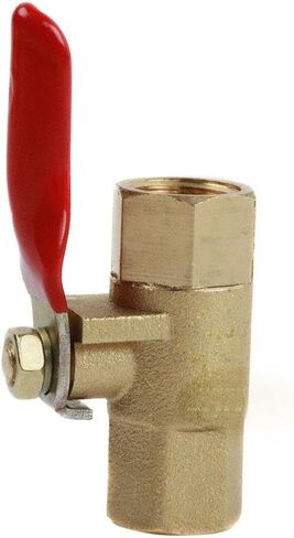 BV-02-FF-5Pk Compressors Brass Ball Valve - for Water Air Fluid Piping System Part - Moisture Air Tank Drain Shut Off Valve - 5 Pack 1/4" FNPT 200 PSI 2-3/8" Long When Open 1-5/8" Long When Close in Saudi Arabia
