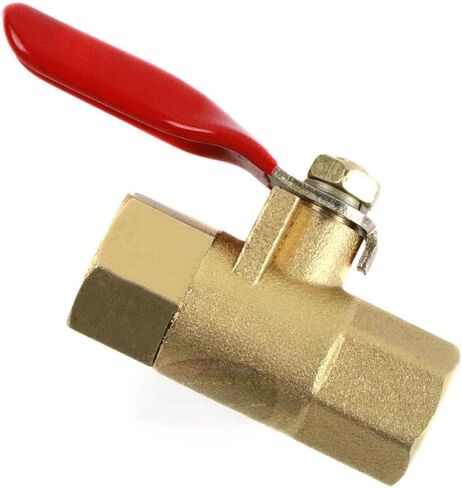 BV-02-FF-5Pk Compressors Brass Ball Valve - for Water Air Fluid Piping System Part - Moisture Air Tank Drain Shut Off Valve - 5 Pack 1/4" FNPT 200 PSI 2-3/8" Long When Open 1-5/8" Long When Close in Saudi Arabia