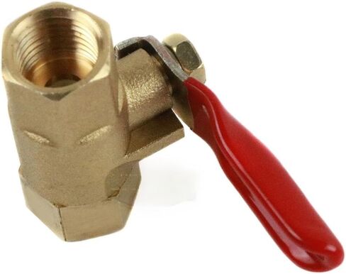 BV-02-FF-5Pk Compressors Brass Ball Valve - for Water Air Fluid Piping System Part - Moisture Air Tank Drain Shut Off Valve - 5 Pack 1/4" FNPT 200 PSI 2-3/8" Long When Open 1-5/8" Long When Close in Saudi Arabia