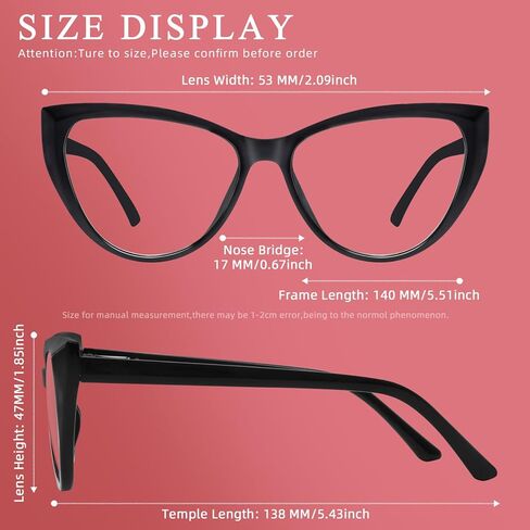 نظارات PANNER الزرقاء لحجب الضوء للنساء، إطار نظارات Bluelight Blocker للكمبيوتر Cateye Clear Cat Eye in Kuwait