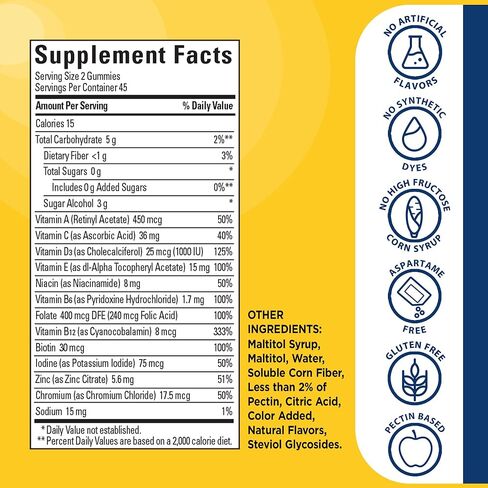 Nature Made Zero Sugar Multivitamin Men's Gummies, Muscle & Immune Support, Aspartame Free, 90 Sugar Free Multivitamin Gummies, 45 Day Supply in Saudi Arabia