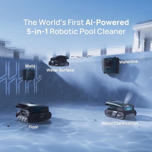 Beatbot AquaSense 2 Ultra Cordless Robotic Pool Cleaner for Complex Pools, Mapping with AI Camera, 5-in-1 Cleaning, Smart Surface Parking, Skimmer with APP Control, Water Clarification – Abyssal Blue in Saudi Arabia