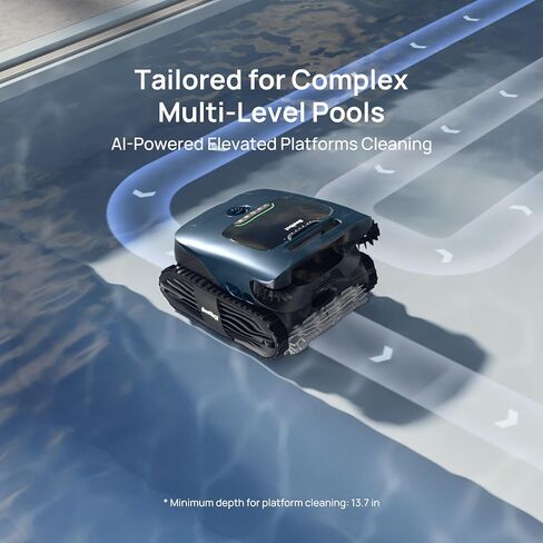 Beatbot AquaSense 2 Ultra Cordless Robotic Pool Cleaner for Complex Pools, Mapping with AI Camera, 5-in-1 Cleaning, Smart Surface Parking, Skimmer with APP Control, Water Clarification – Abyssal Blue in Saudi Arabia