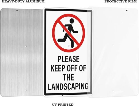 Please Keep Off Of The Landscaping Sign with Stakes 2 Pack Rust Free Aluminum Signage 12 × 8 Inches Keep Off Landscaping Signs for Yard Lawn Garden Outdoor in Saudi Arabia