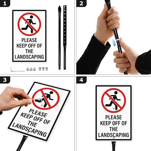 Please Keep Off Of The Landscaping Sign with Stakes 2 Pack Rust Free Aluminum Signage 12 × 8 Inches Keep Off Landscaping Signs for Yard Lawn Garden Outdoor in Saudi Arabia