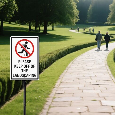 Please Keep Off Of The Landscaping Sign with Stakes 2 Pack Rust Free Aluminum Signage 12 × 8 Inches Keep Off Landscaping Signs for Yard Lawn Garden Outdoor in Saudi Arabia