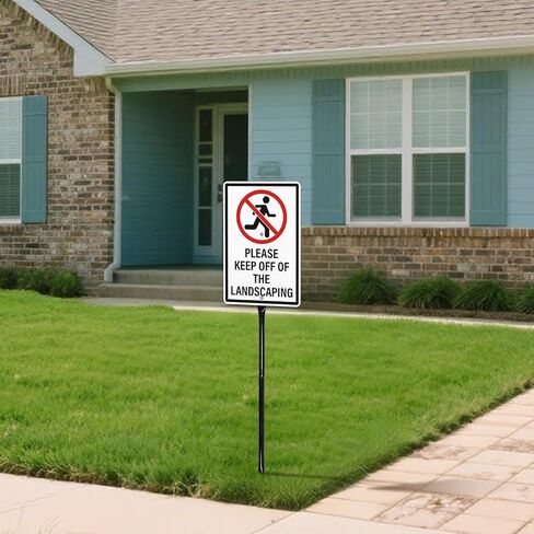 Please Keep Off Of The Landscaping Sign with Stakes 2 Pack Rust Free Aluminum Signage 12 × 8 Inches Keep Off Landscaping Signs for Yard Lawn Garden Outdoor in Saudi Arabia