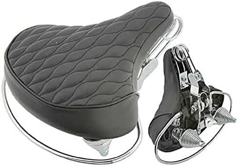 Alta Bicycle Classic Diamond Web Spring Style Seat with Chrome Rail Handle Saddle Black in Saudi Arabia