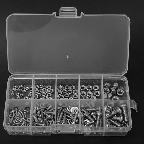 Gasket, 240 Pcs Cross Bolt Nut Gasket Assortment Set M2 M2.5 M3 M4 M5 Stainless Steel Fastening Tool Set, Screws & Hex Bolts in Saudi Arabia