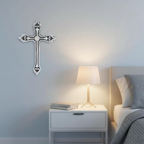 Castleore سهلة التعليق على الحائط لديكور المنزل الصلبان المسيحية الدينية للجدار | الأفضل للمنزل والمكتب وكهدية | الأزرق العتيقة | المقاس الطول 9.6 العرض 6.5 | in Kuwait