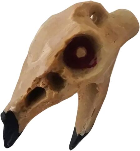 ازتيك الموت صافرة بصوت أعلى - صافرة صراخ أصيلة مصنوعة يدويا مع تصميم فريد من نوعه على شكل جمجمة الغراب، صافرة الموت الغراب الراتنج (أسود) in Kuwait